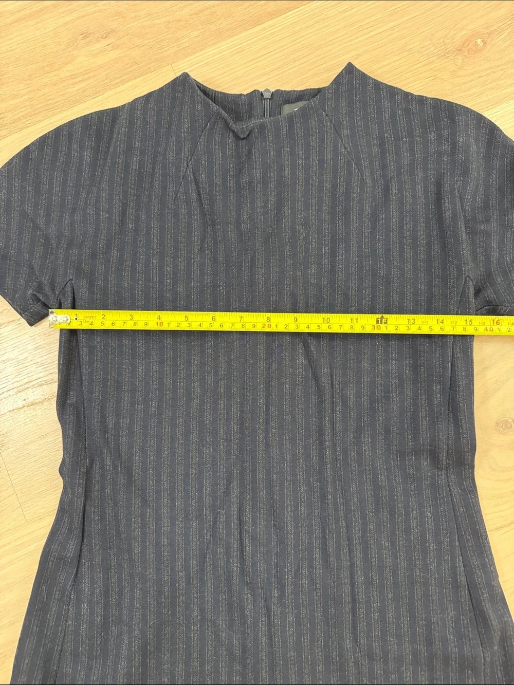 Theory Dolman Shift Pinstripe Knit Dress Navy Black Size Small